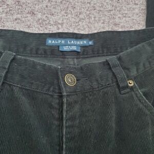 RALPH LAUREN Black Corduroy Womens  Pants Size 12 (34x32) Blue Label